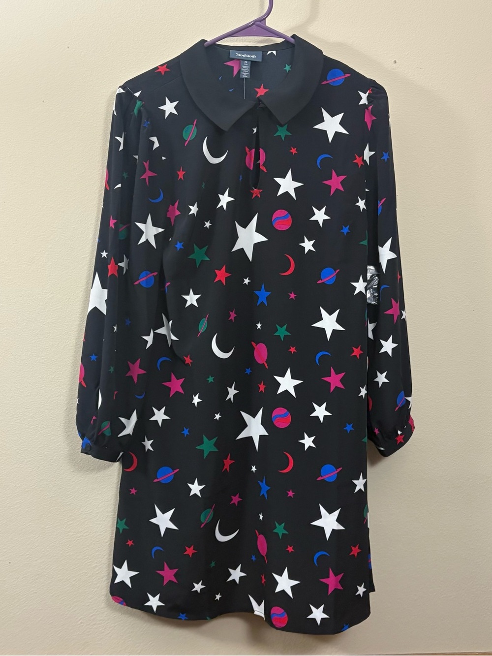 ModCloth Captain Galactic Fantastic Shift Dress women’s M NWT celestial galaxy